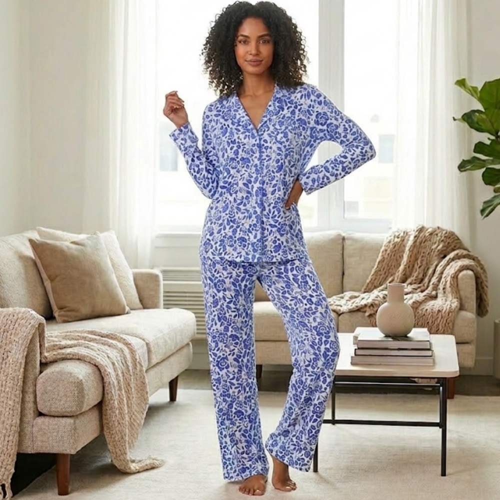 Cosabella Purple Floral Cotton Modal Pajama Set modal XL